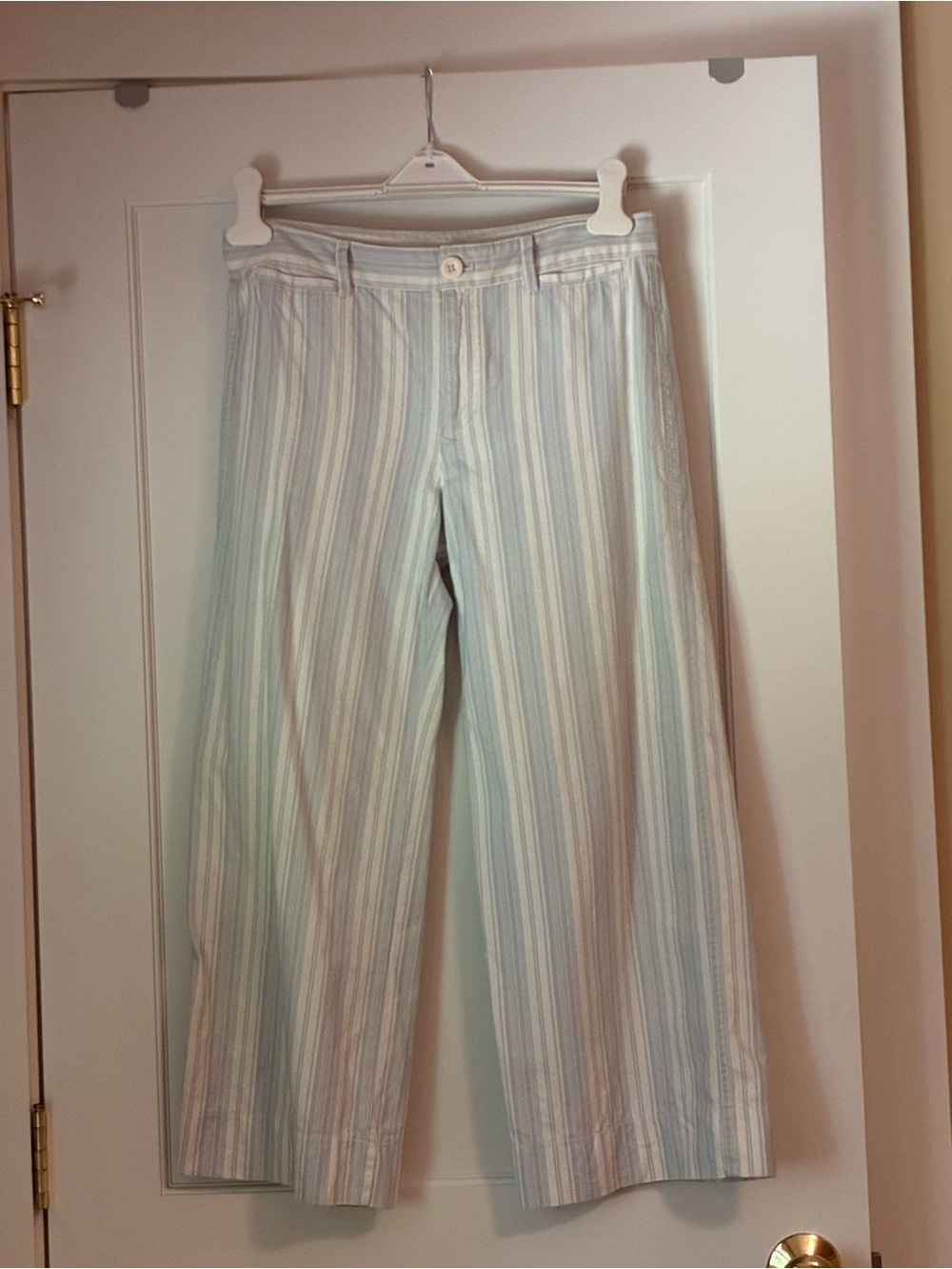 GAP Light Blue and White Striped Chinos